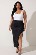Plus Size  Alina   Cargo Maxi Skirt- Black