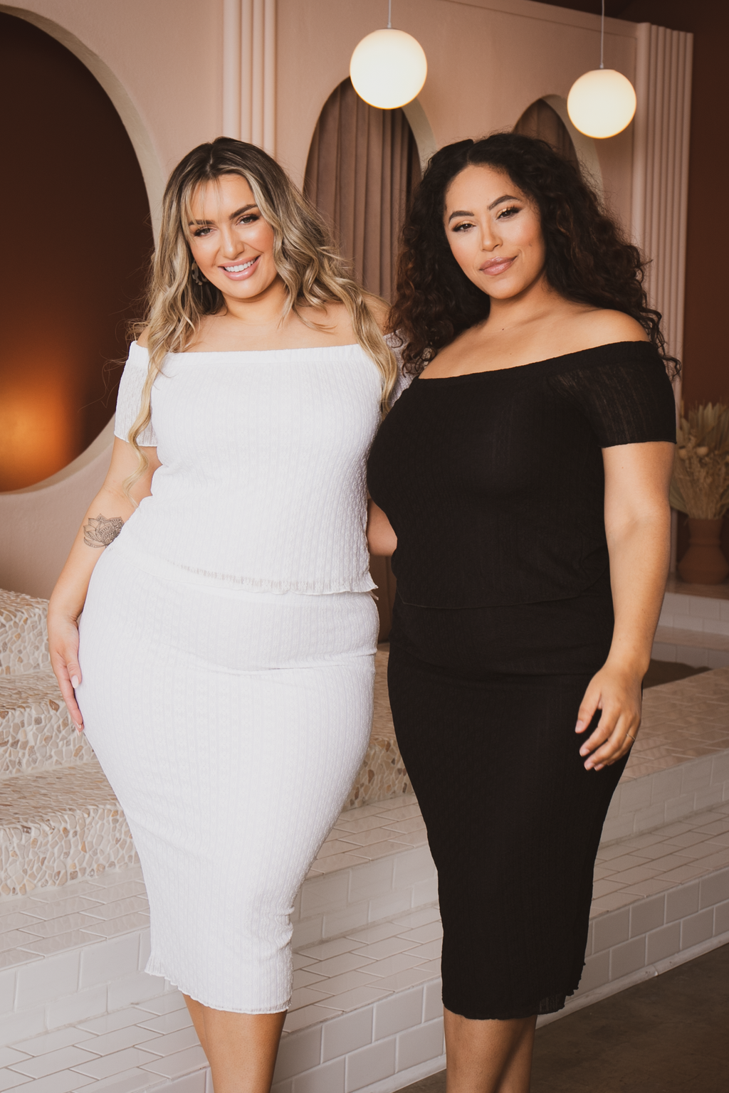 Plus Size Arielle Lace  Midi Skirt - White