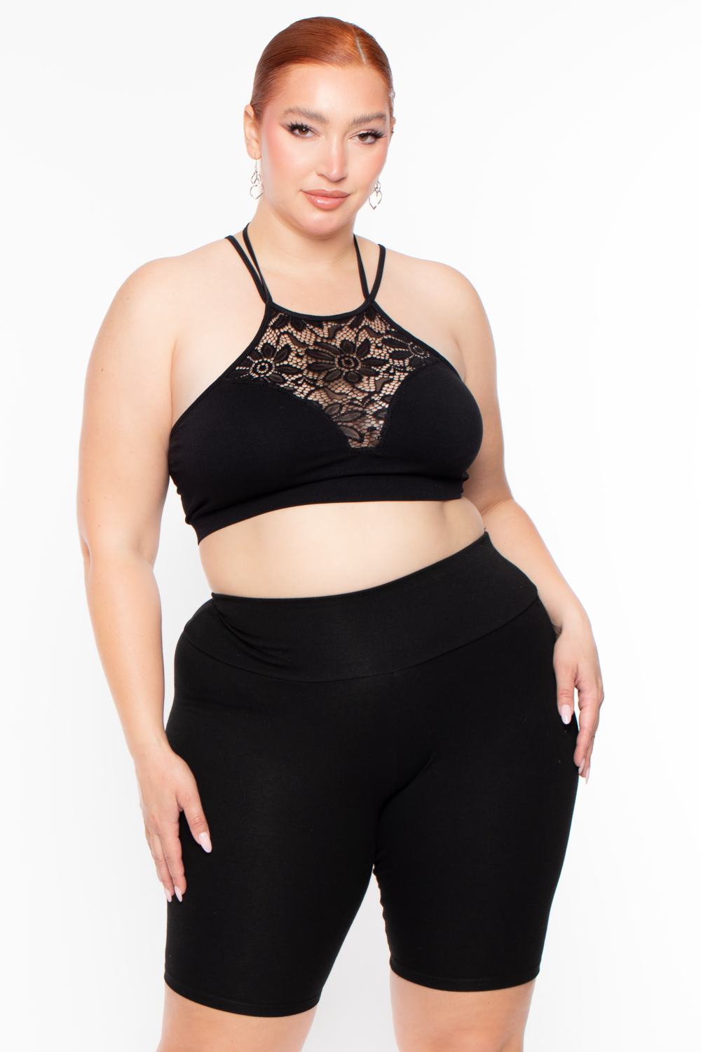Plus Size Biker Short- Black