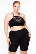 Plus Size Biker Short- Black