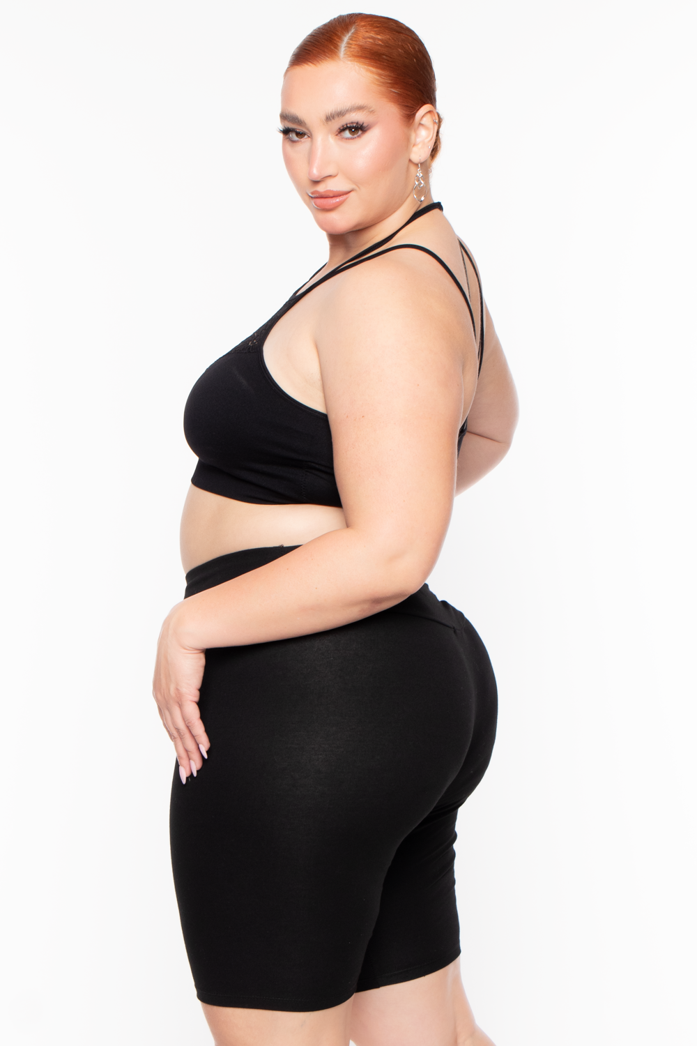 Plus Size Biker Short- Black