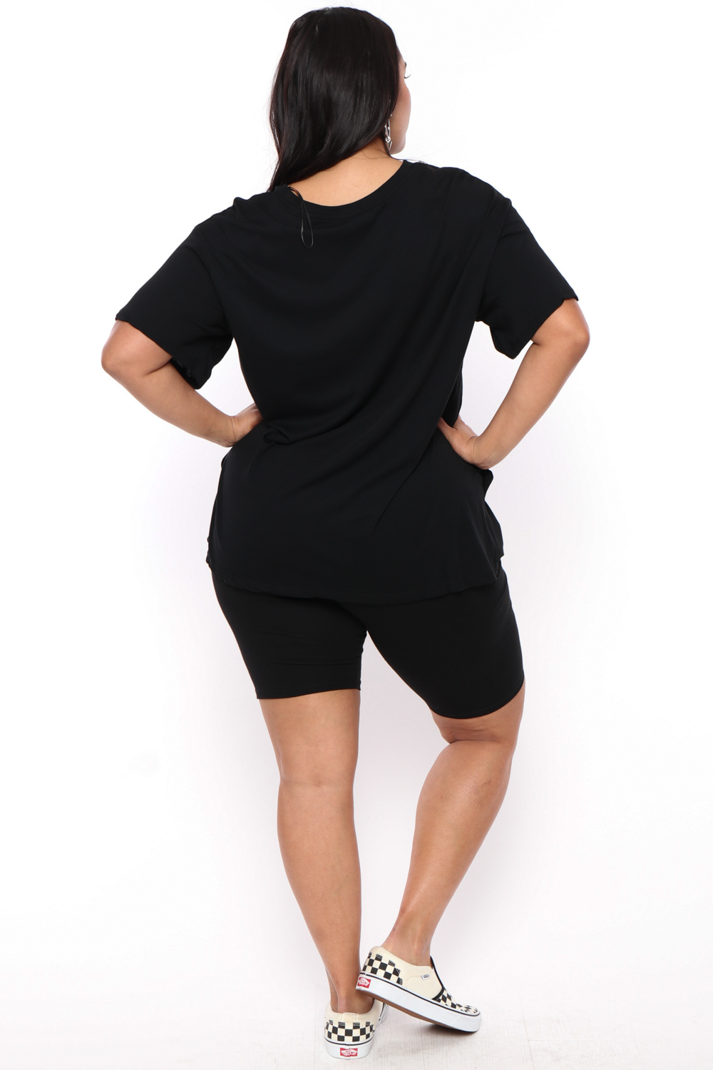 Plus Size Biker Short- Black