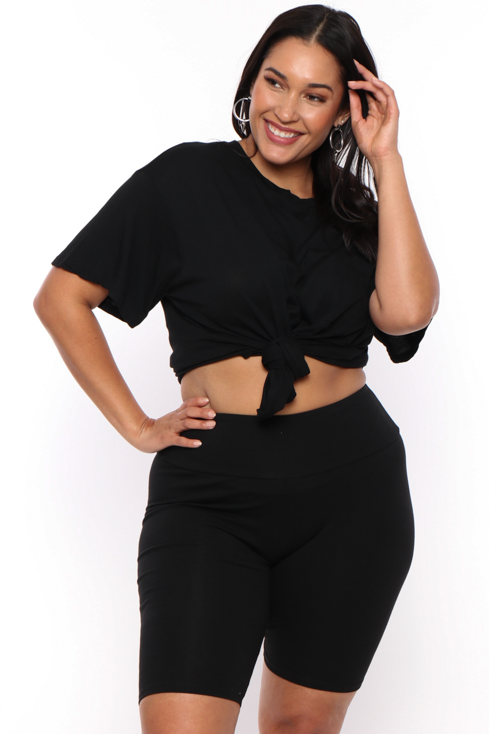 Plus Size Biker Short- Black