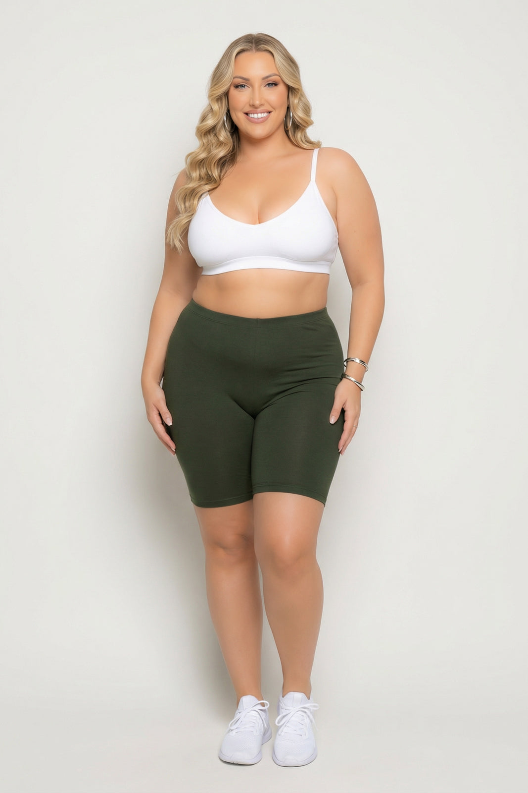 Plus Size Cirrus Bike Shorts - Olive