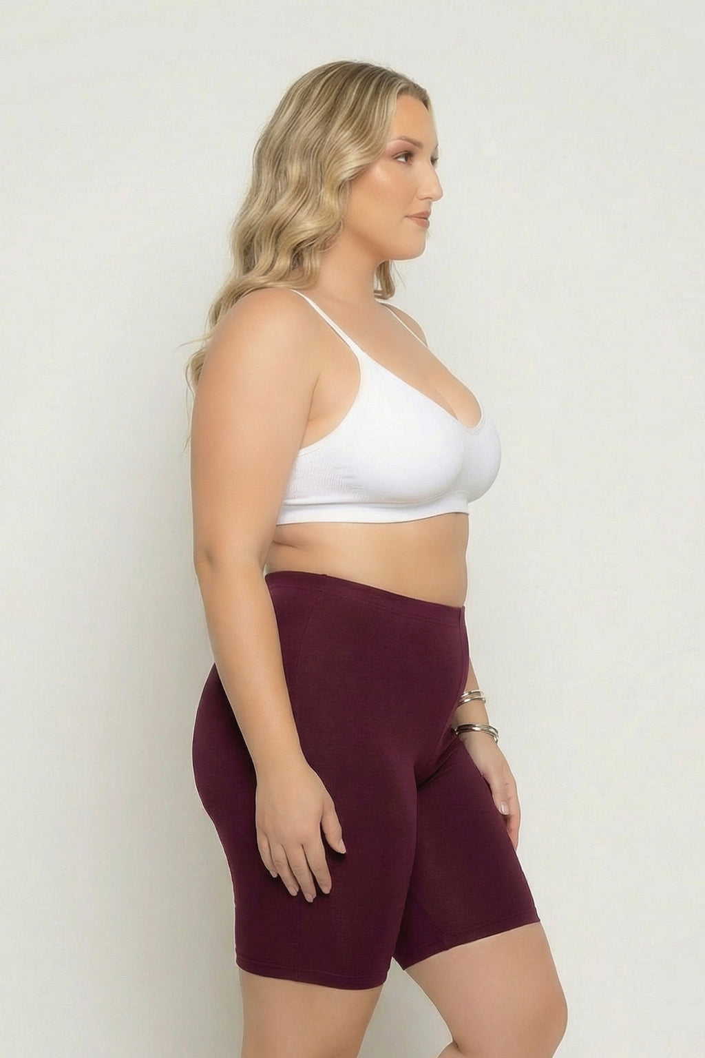 Plus Size Cirrus Bike Shorts - Burgundy