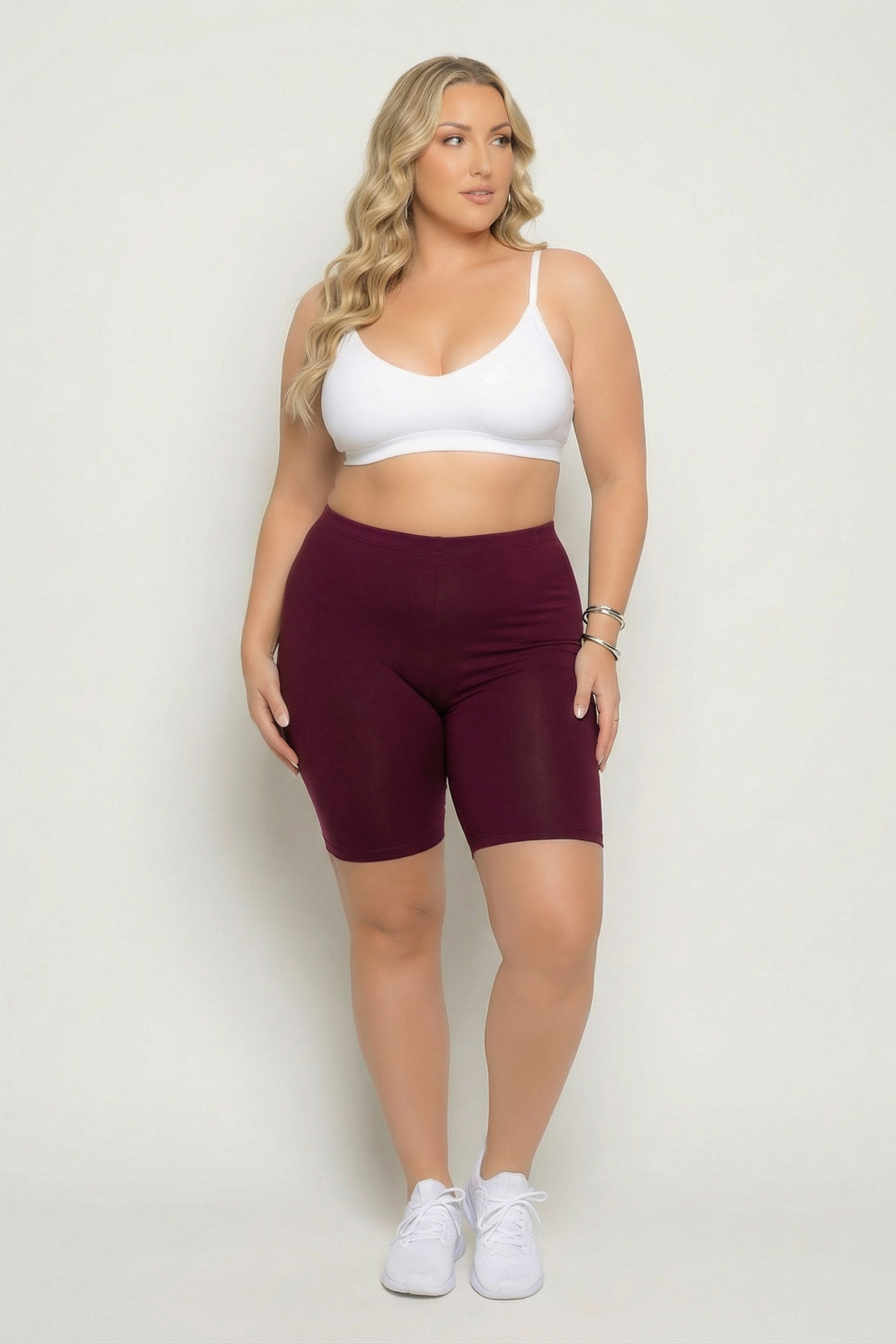 Plus Size Cirrus Bike Shorts - Burgundy