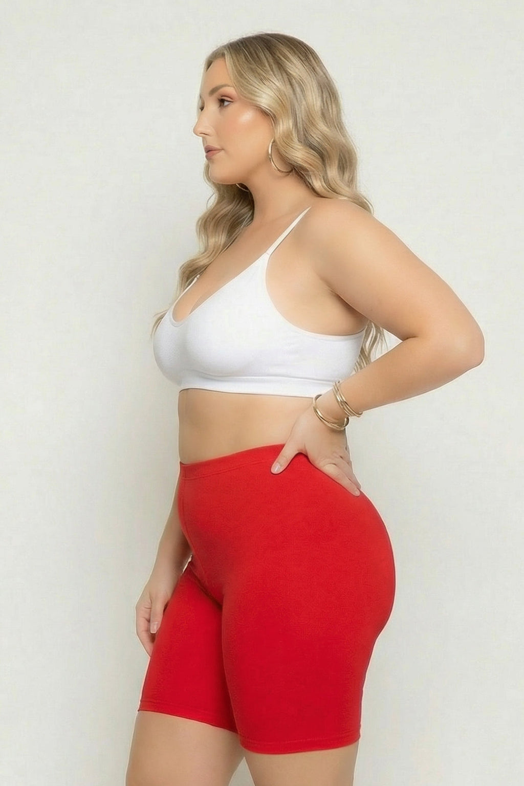 Plus Size Cirrus Bike Shorts - Red