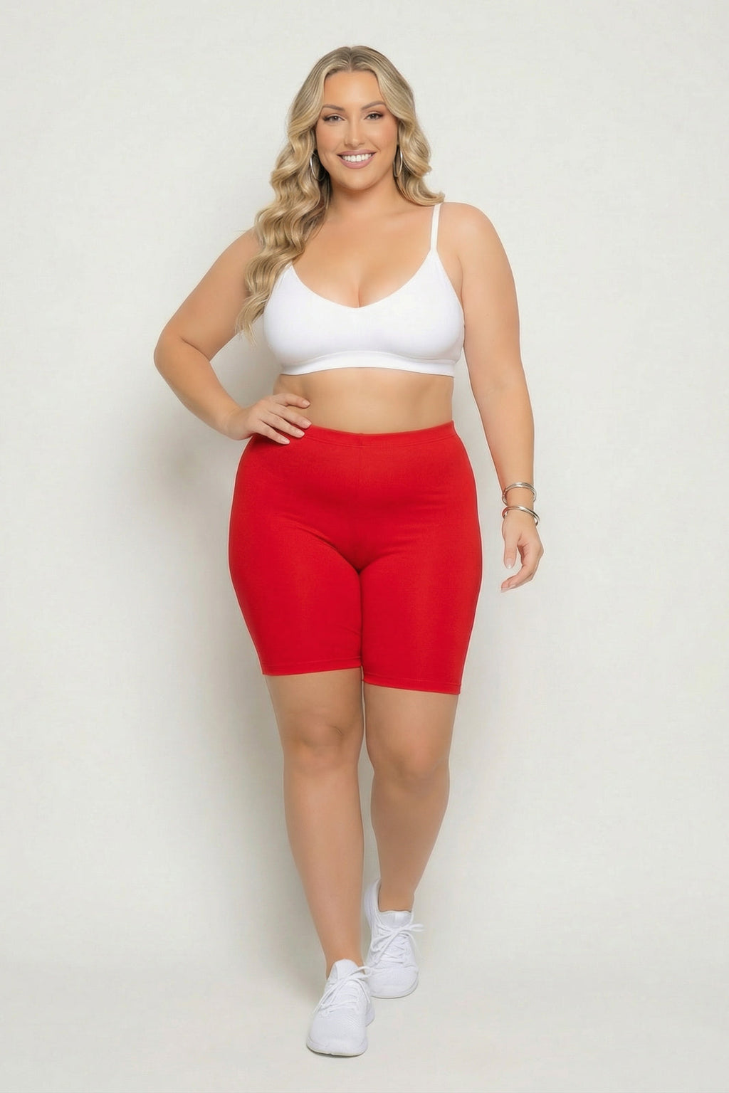 Plus Size Cirrus Bike Shorts - Red
