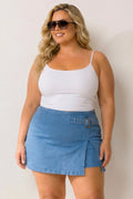 Plus Size Downtown Denim Skort - Light  Wash