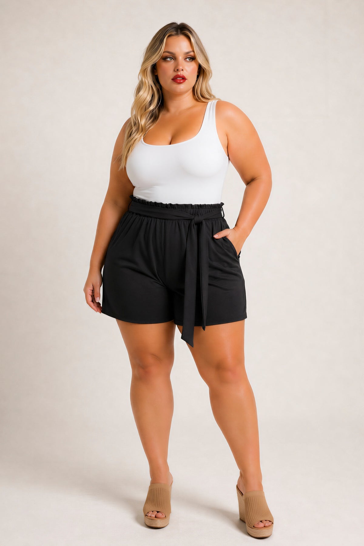 Plus Size Effortless Comfort Shorts - Black