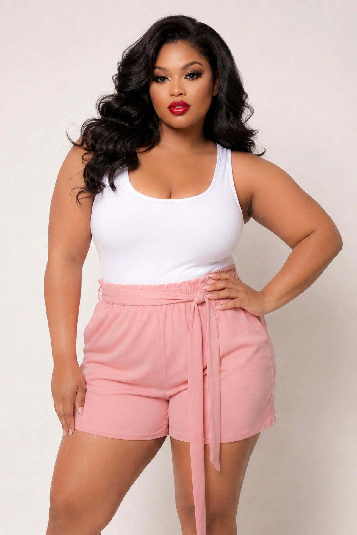 Plus Size Effortless Comfort Shorts - Blush