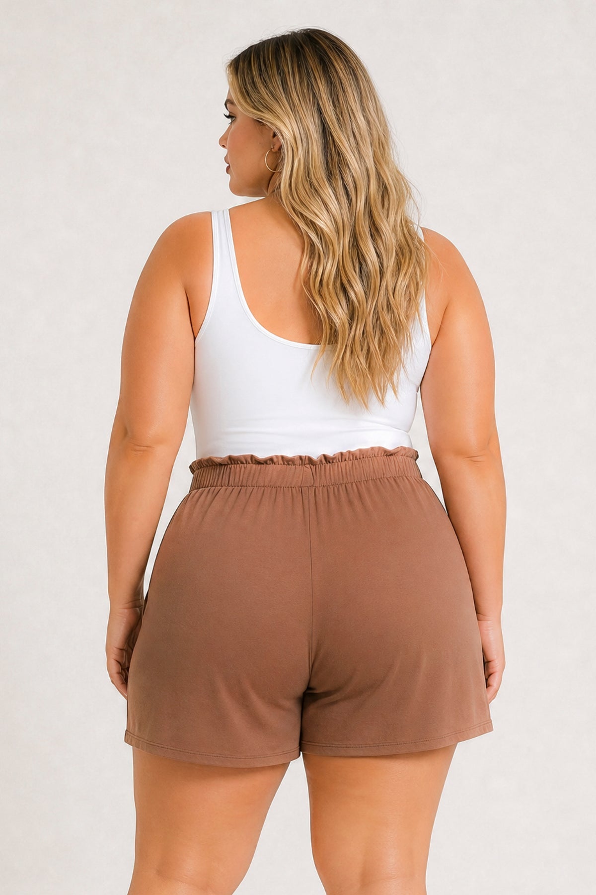 Plus Size Effortless Comfort Shorts - Brown