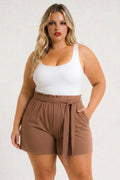 Plus Size Effortless Comfort Shorts - Brown