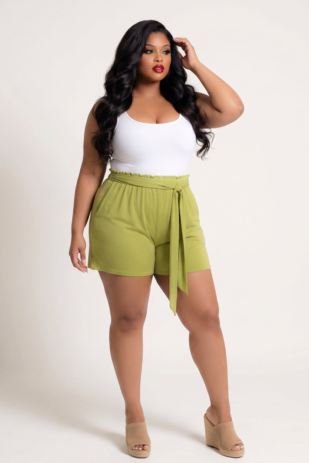 Plus Size Effortless Comfort Shorts - Green