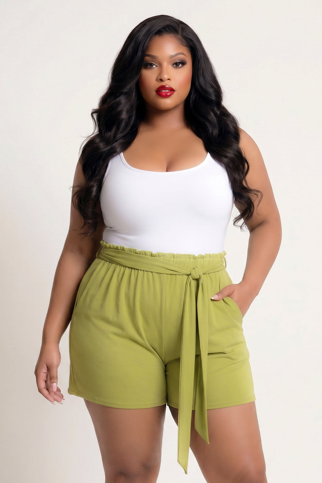 Plus Size Effortless Comfort Shorts - Green