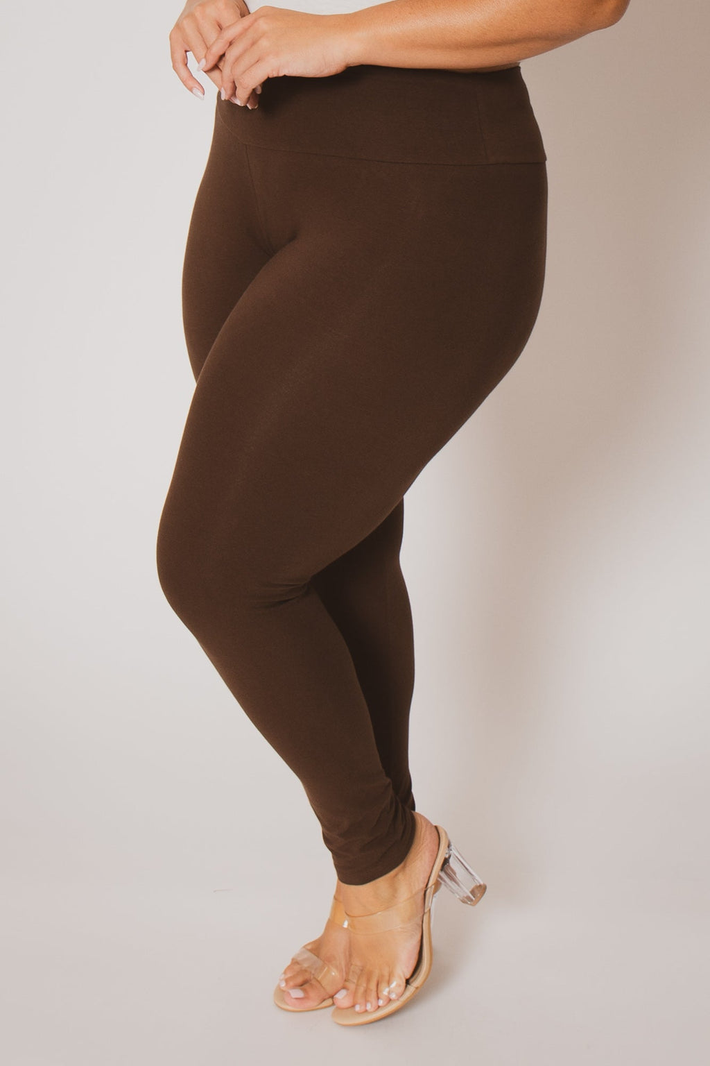 Plus Size Amber Leggings - Brown