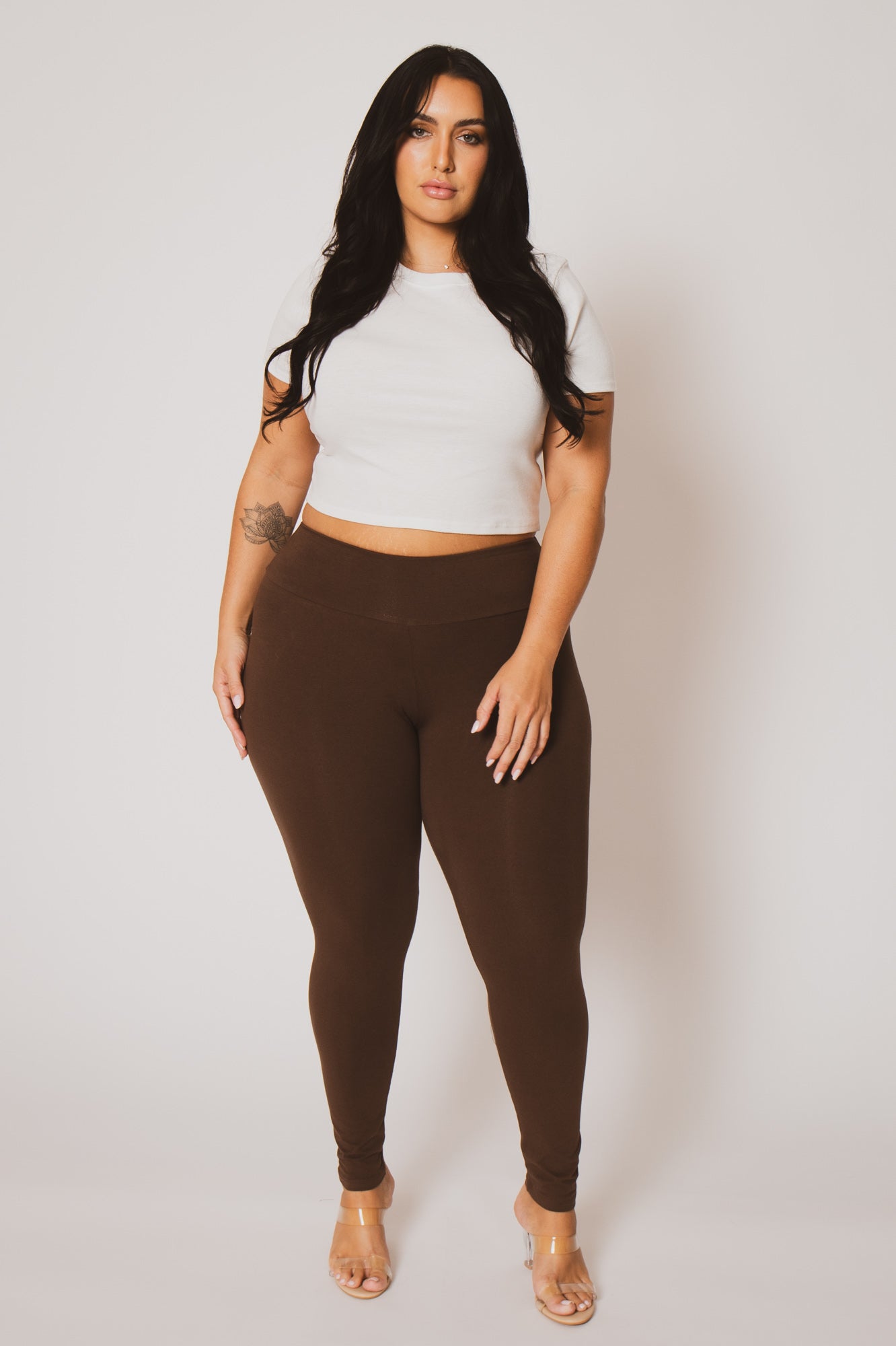 Plus Size Amber Leggings - Brown