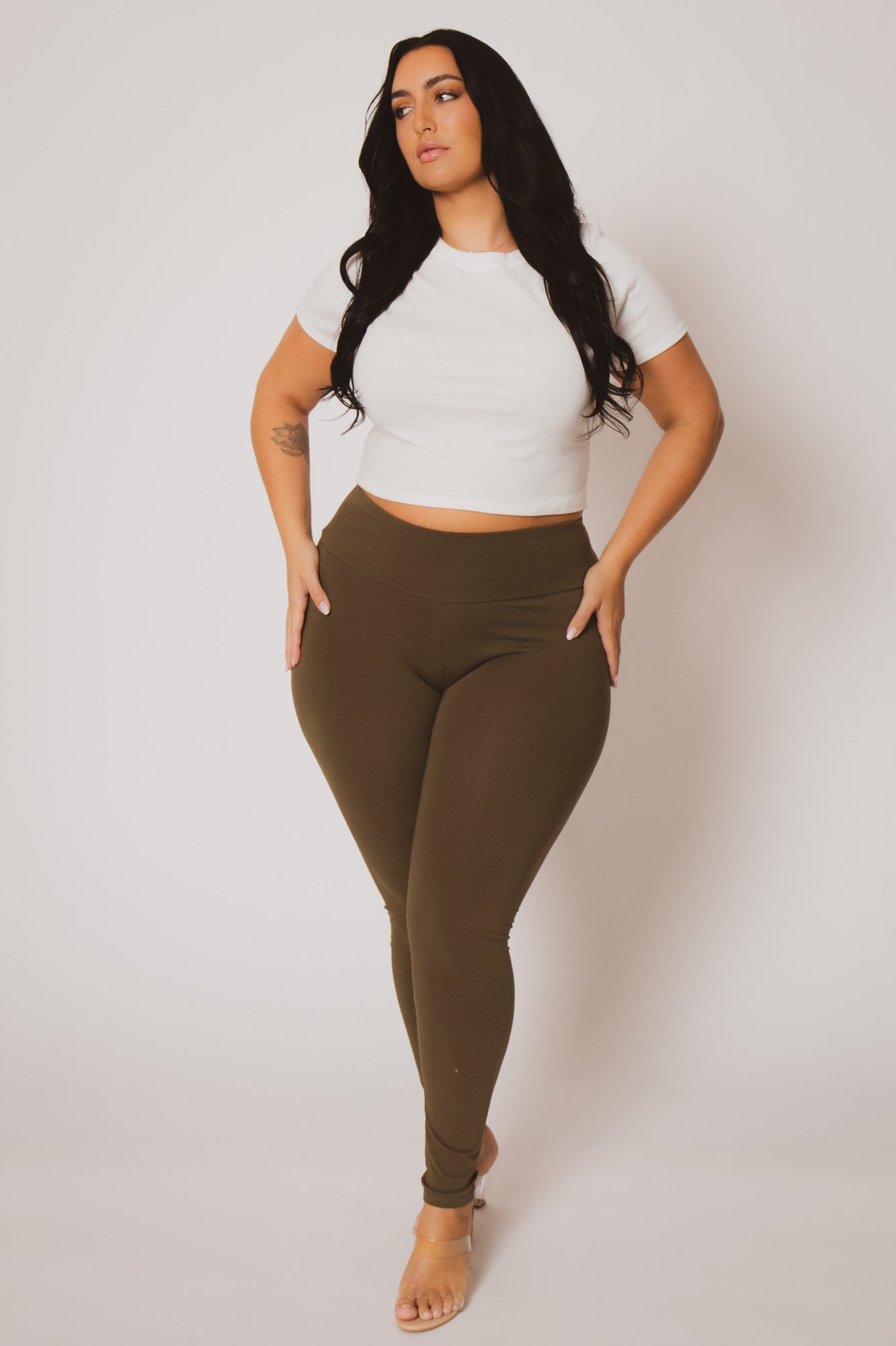 Plus Size Amber Leggings - Olive