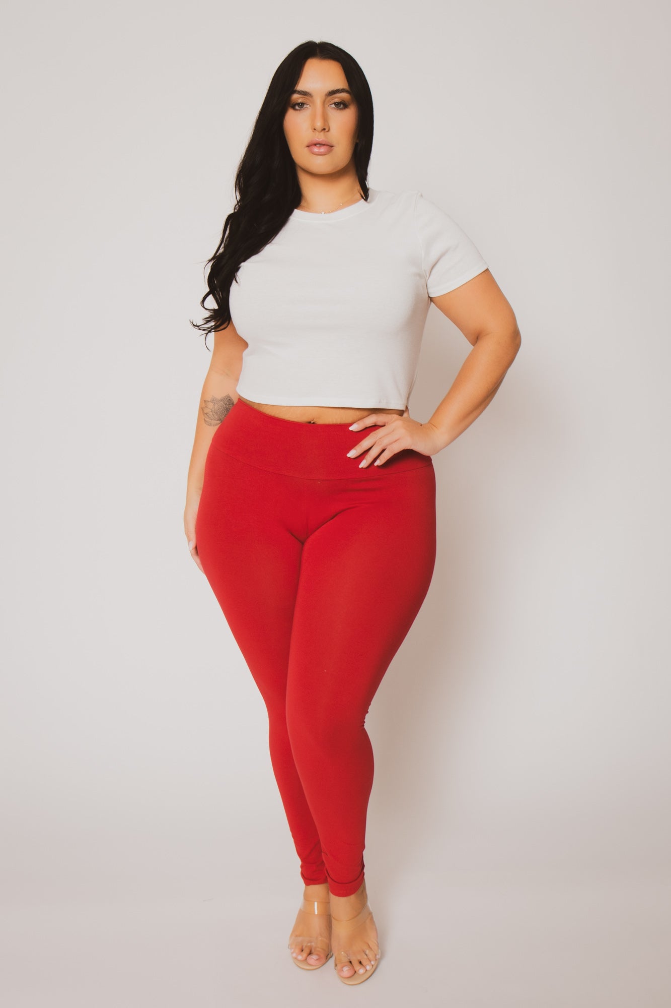 Plus Size Amber Leggings - Red