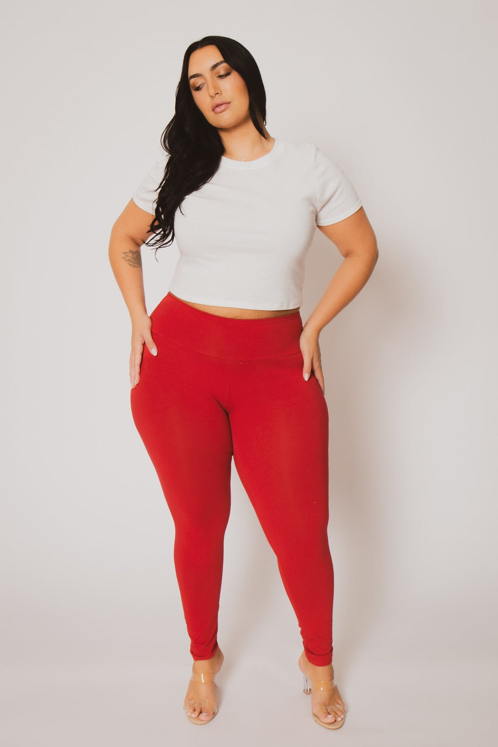 Plus Size Amber Leggings - Red