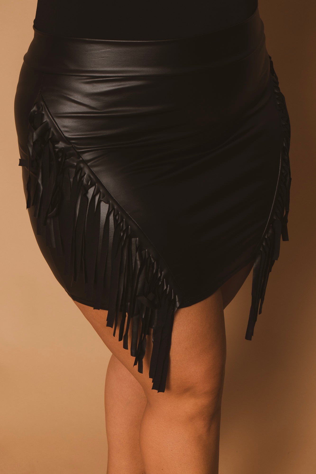 Plus Size Fringe Factor Skirt - Black