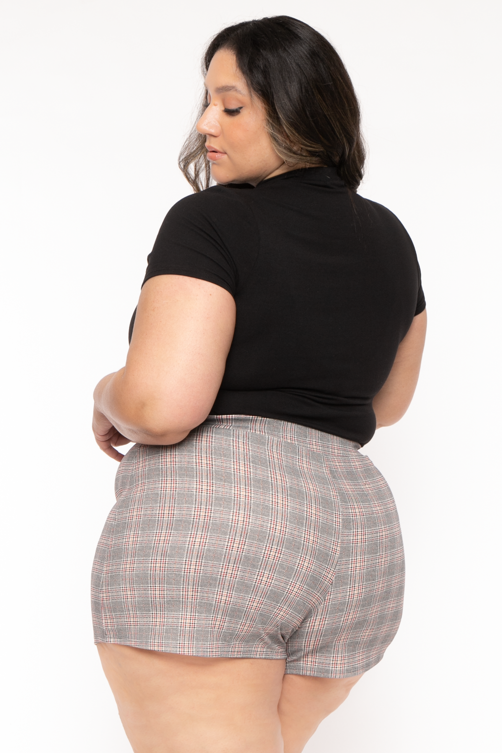 Plus Size Karalline Plaid Skort-Multi