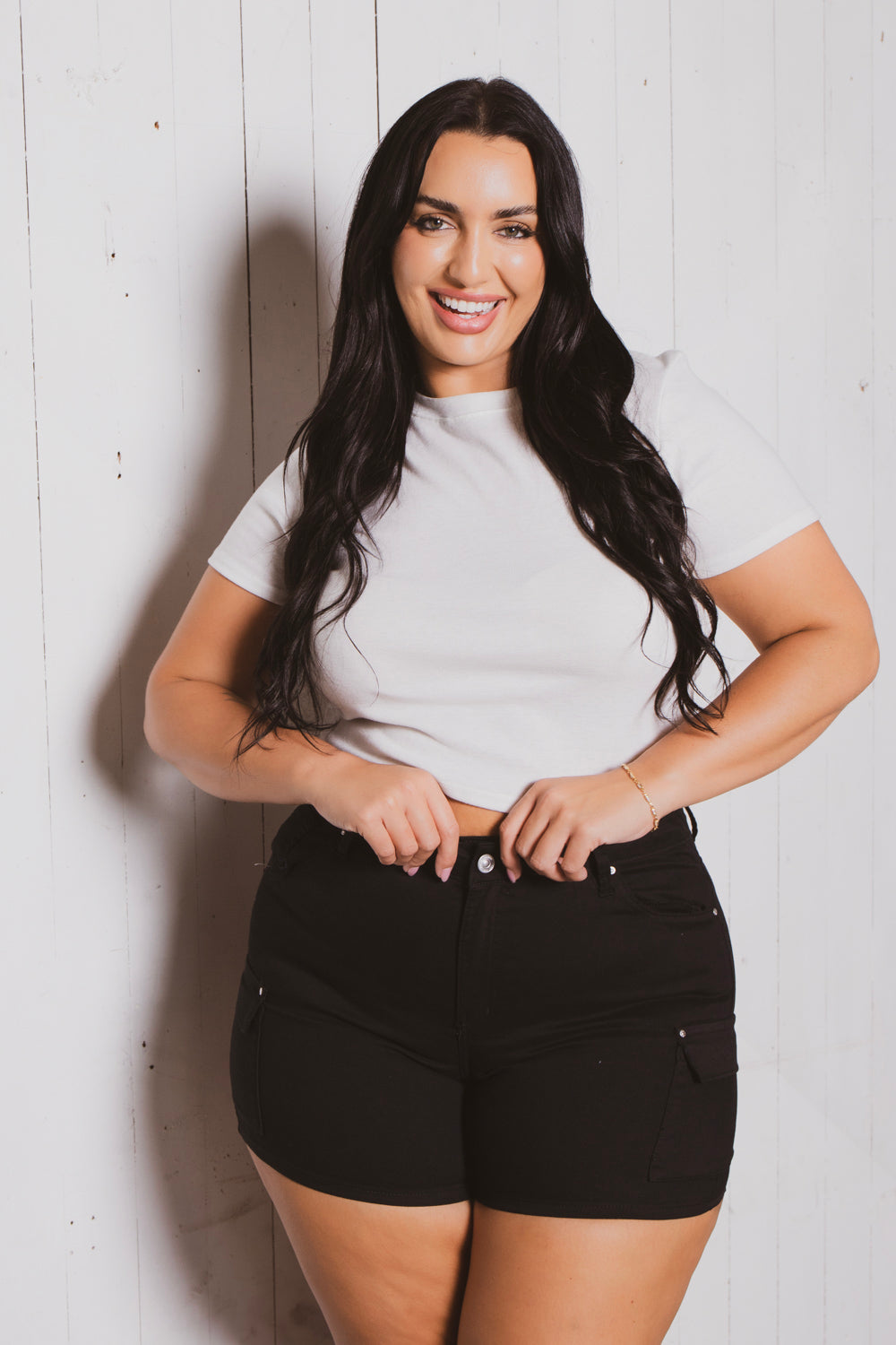 Plus Size Lena Cargo Short - Black