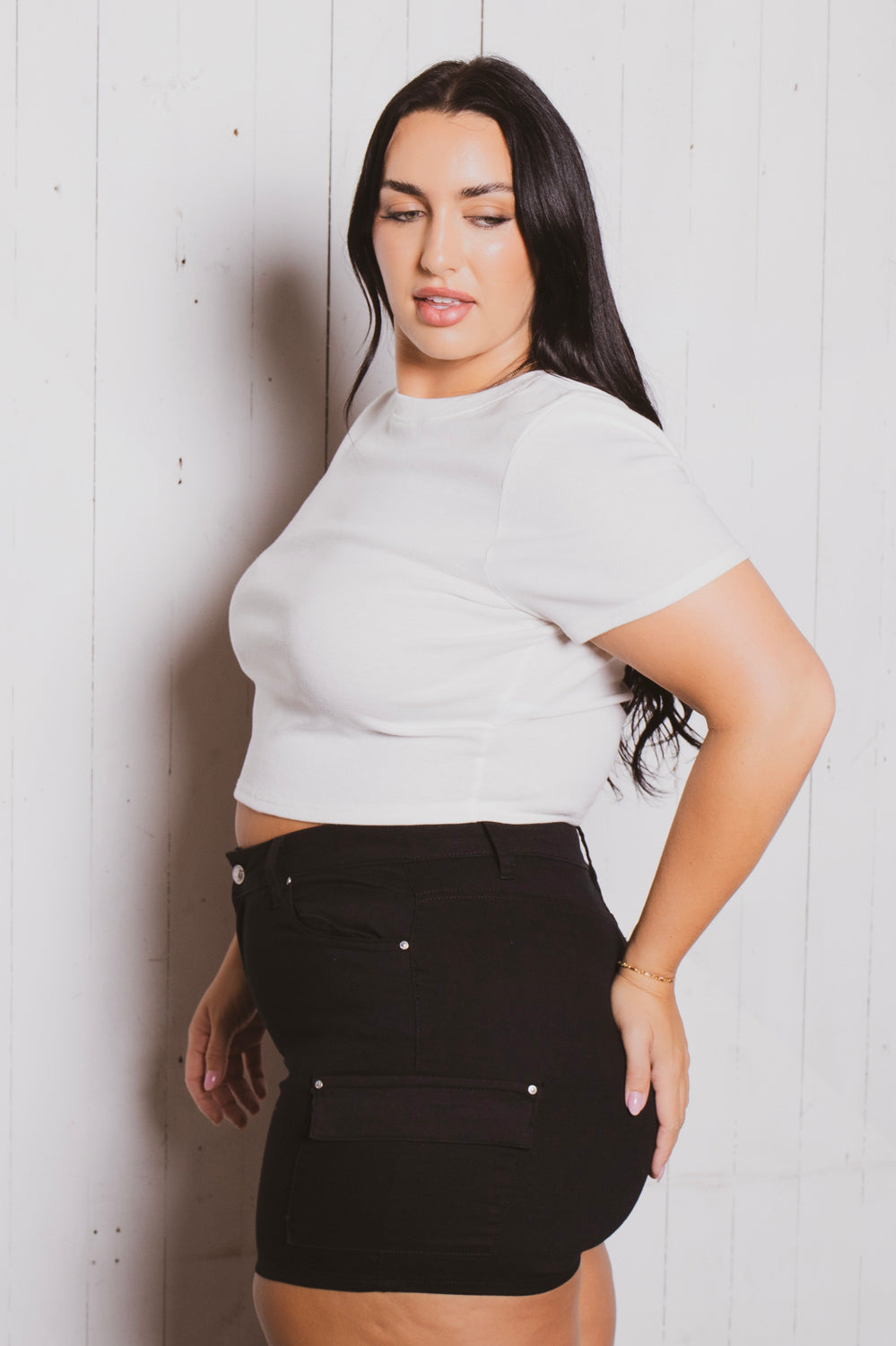 Plus Size Lena Cargo Short - Black