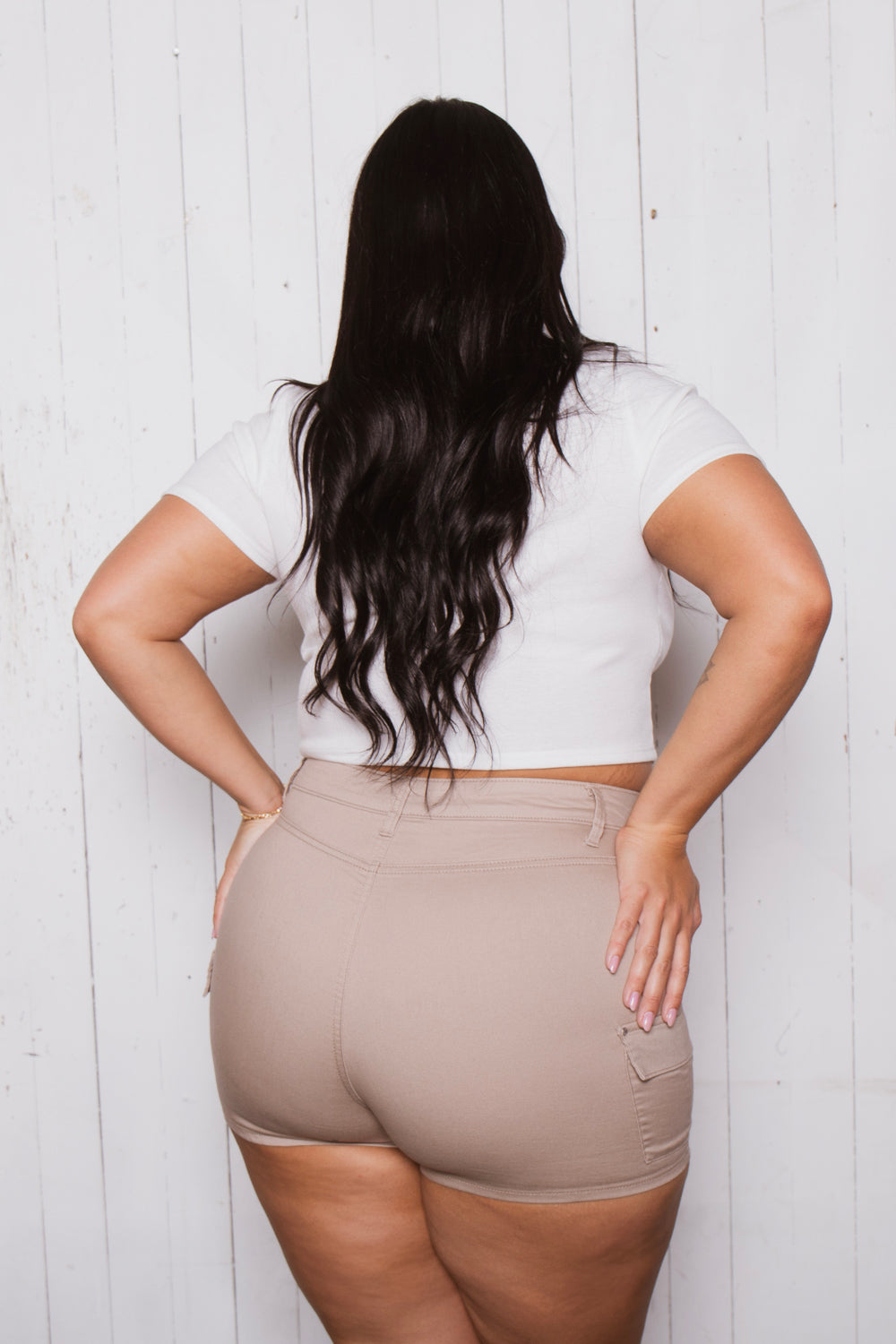 Plus Size Lena Cargo Short - Khaki