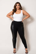 Plus Size Rebel Edge Moto Leggings - Black