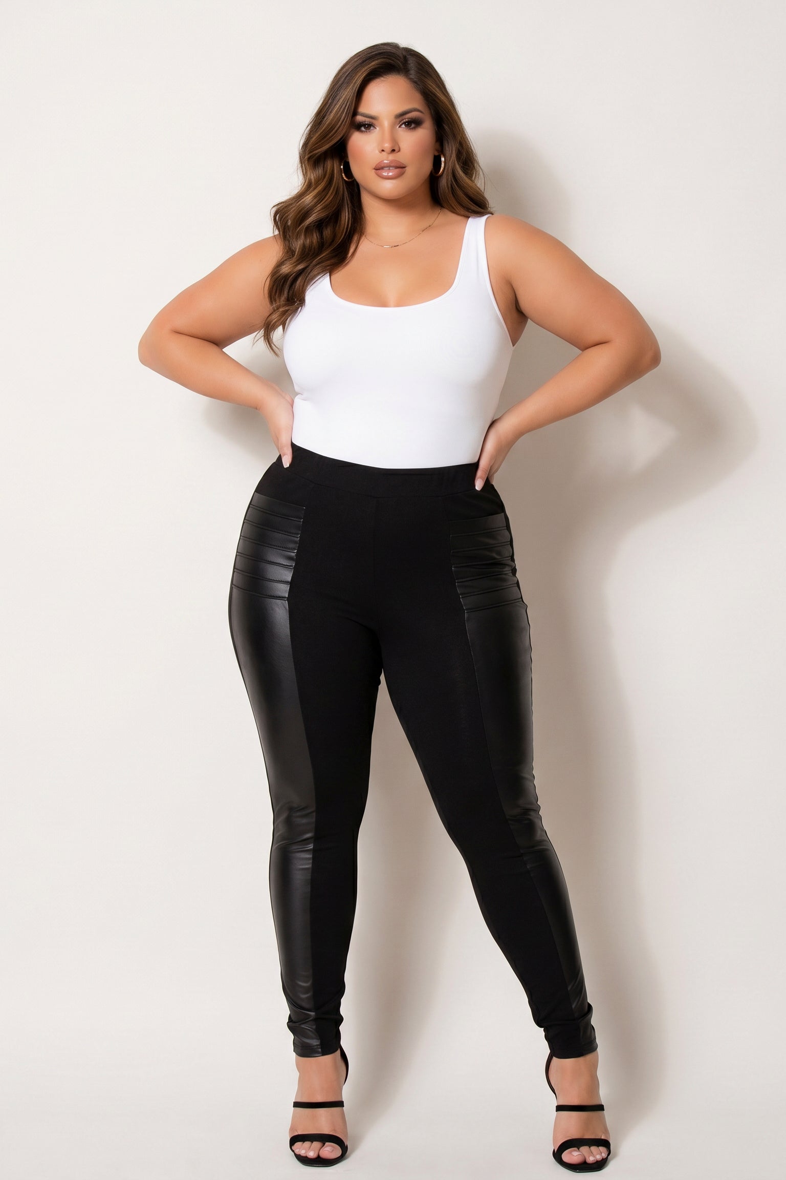 Plus Size Rebel Edge Moto Leggings - Black
