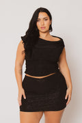 Plus Size Sparkle Nights Skort - Black