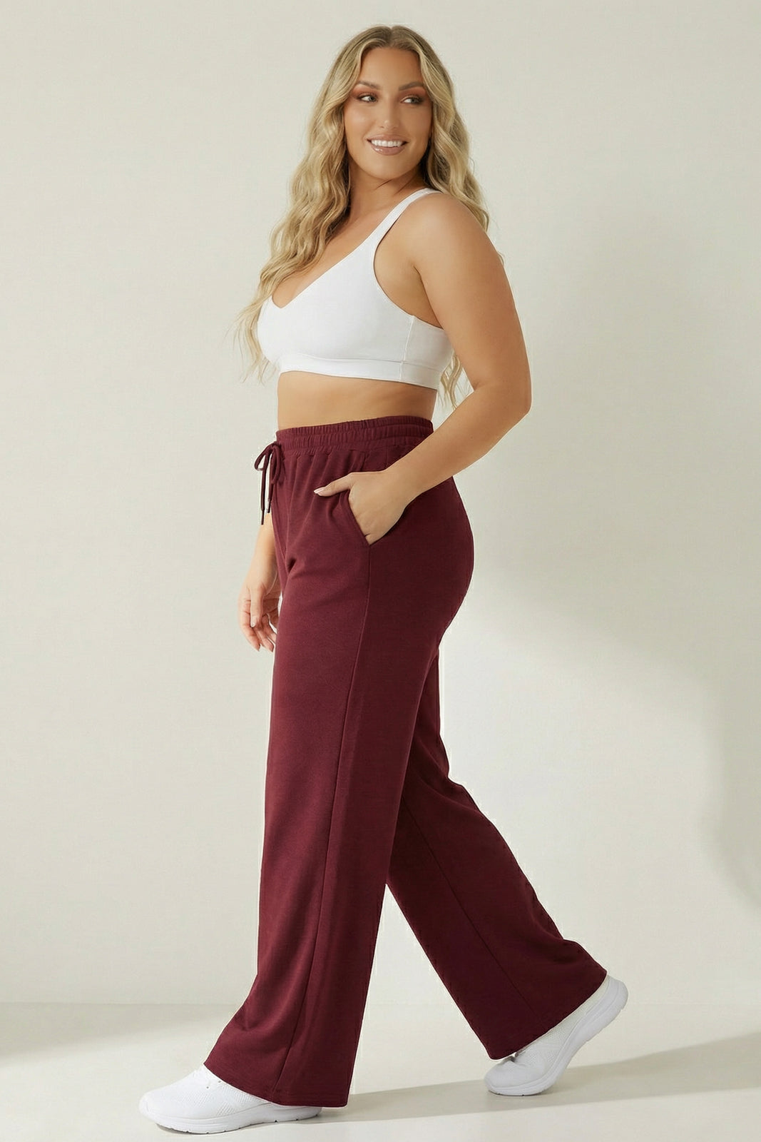 Plus Size Soft Stratus Ease Jogger - Burgundy