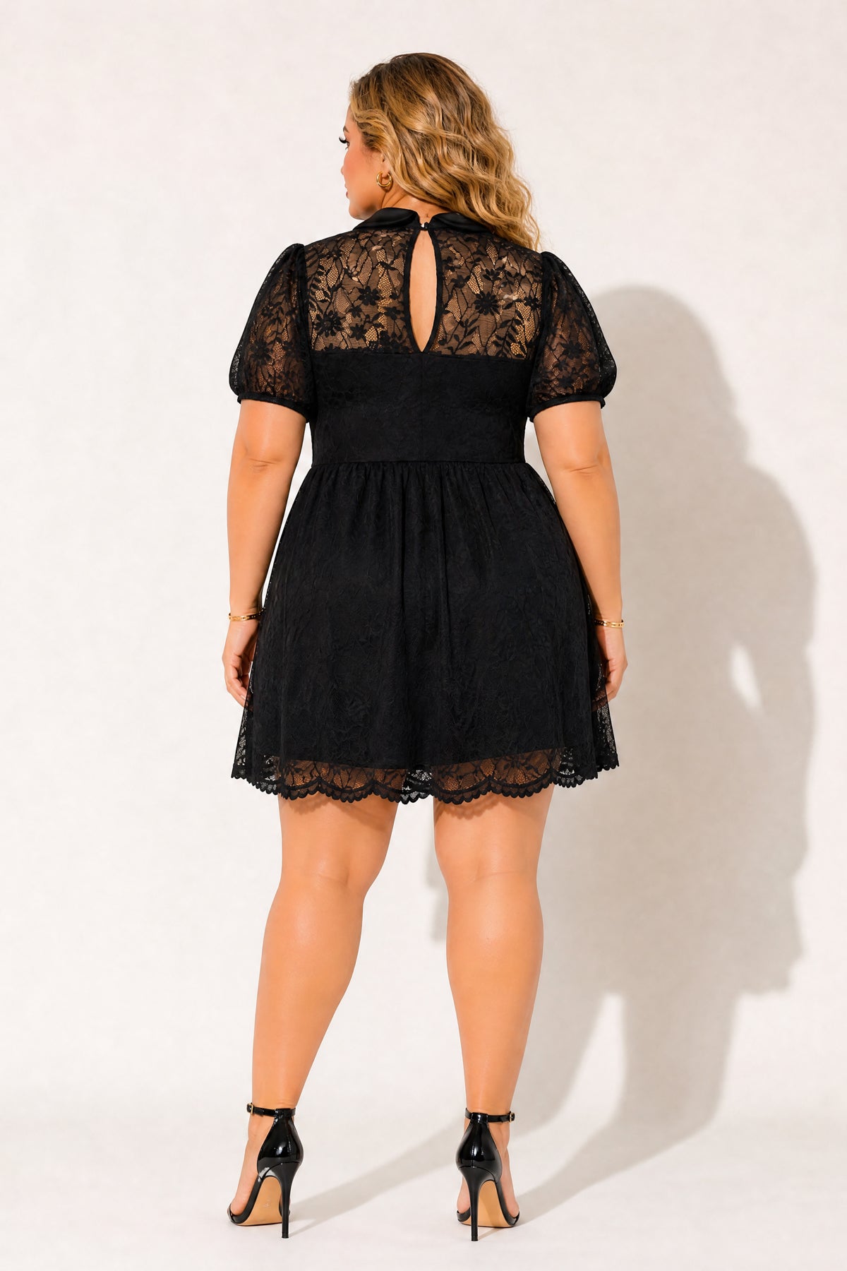 Plus Size Adeline Lace Dress - Black