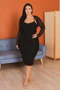 Plus Size After Dark Elegance Dress Set - Black