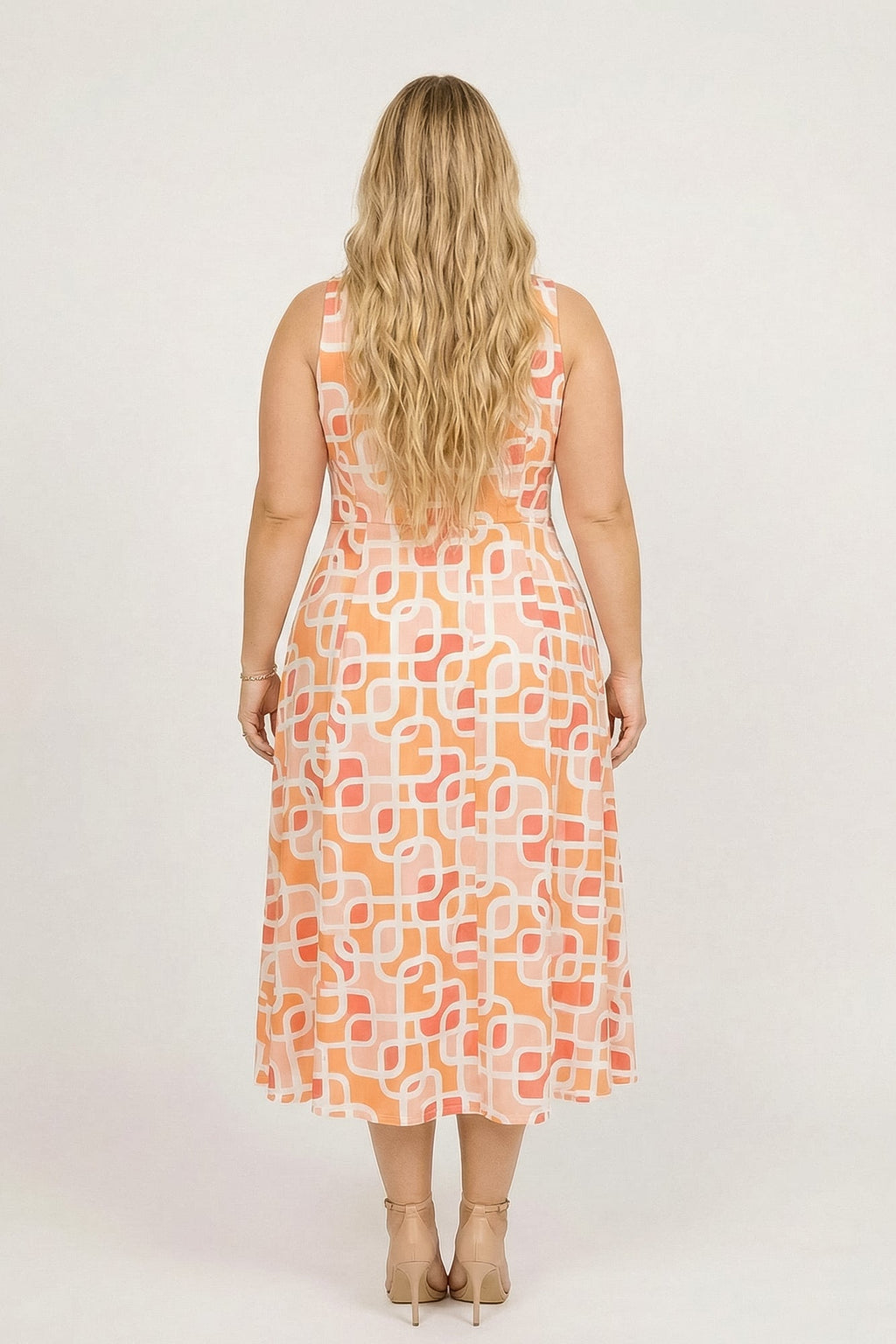 Plus Size Alessia Couture Line Dress - Coral