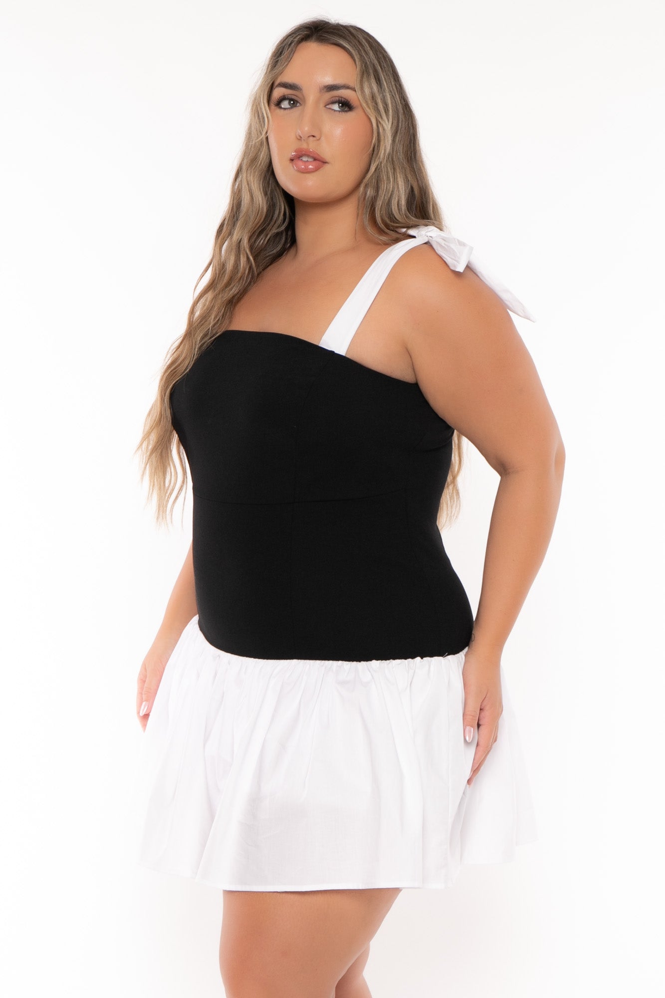 Plus Size Alyssa Skort  Mini Dress -Black