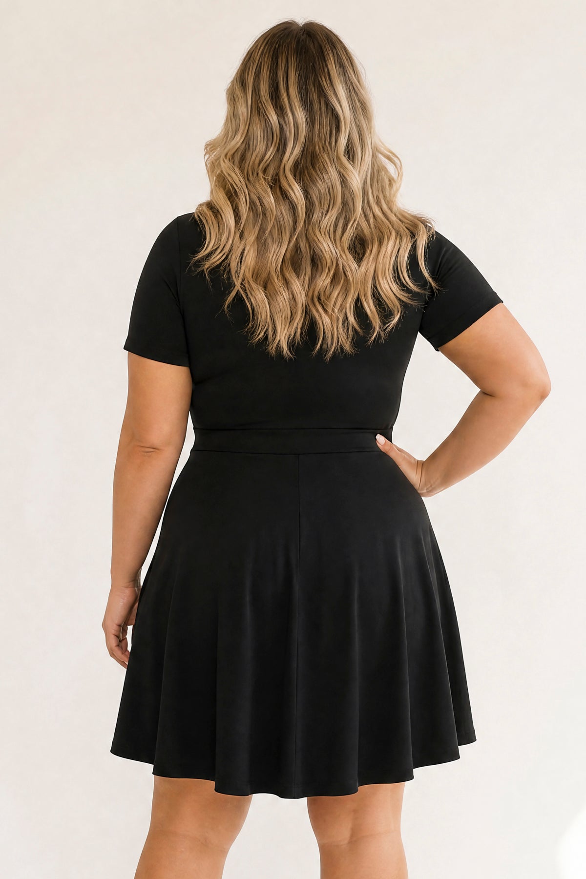 Plus Size Amaira Destructed Flare Dress - Black