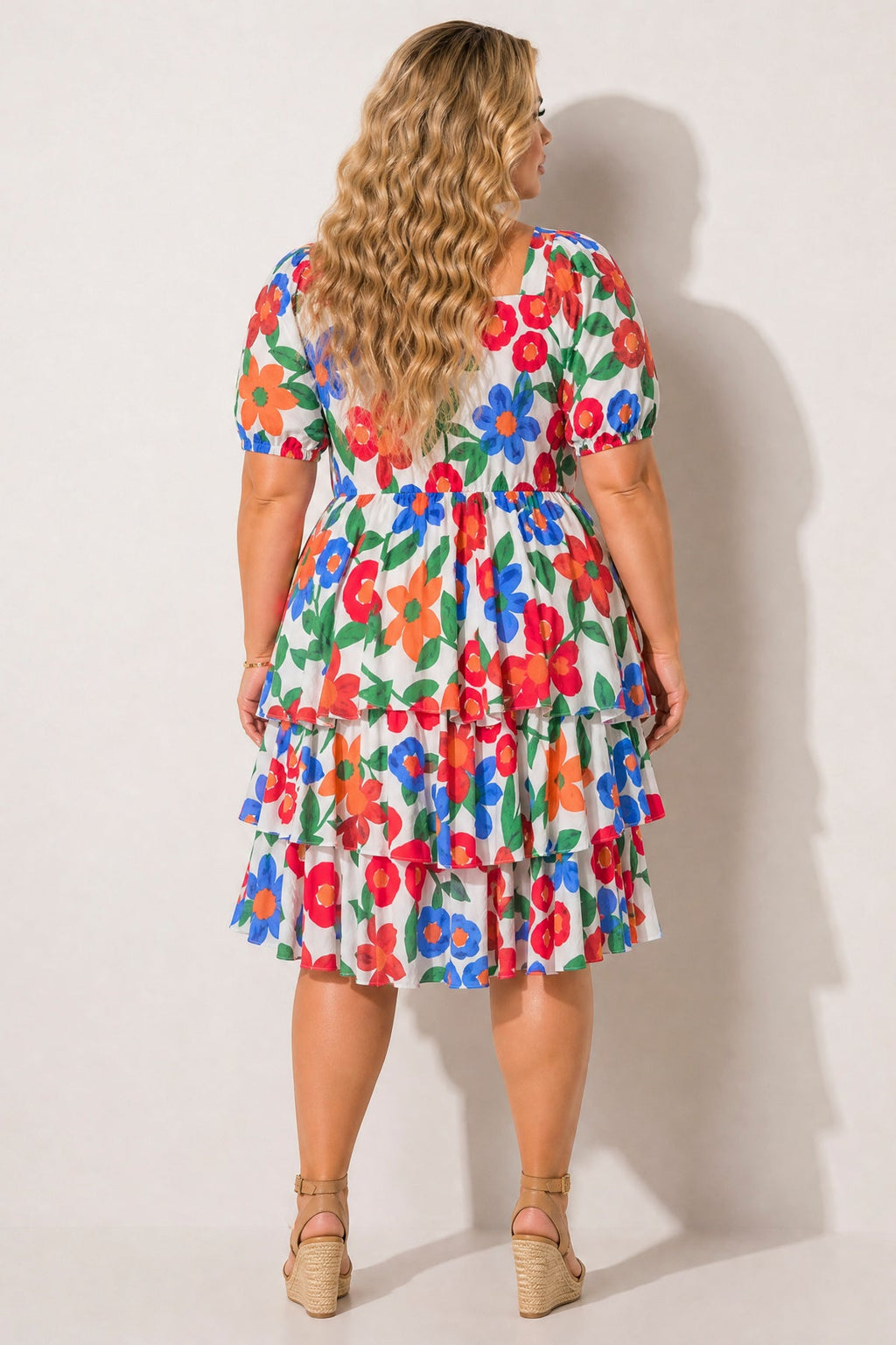 Plus Size Amalia Floral Tiered Dress - Ivory
