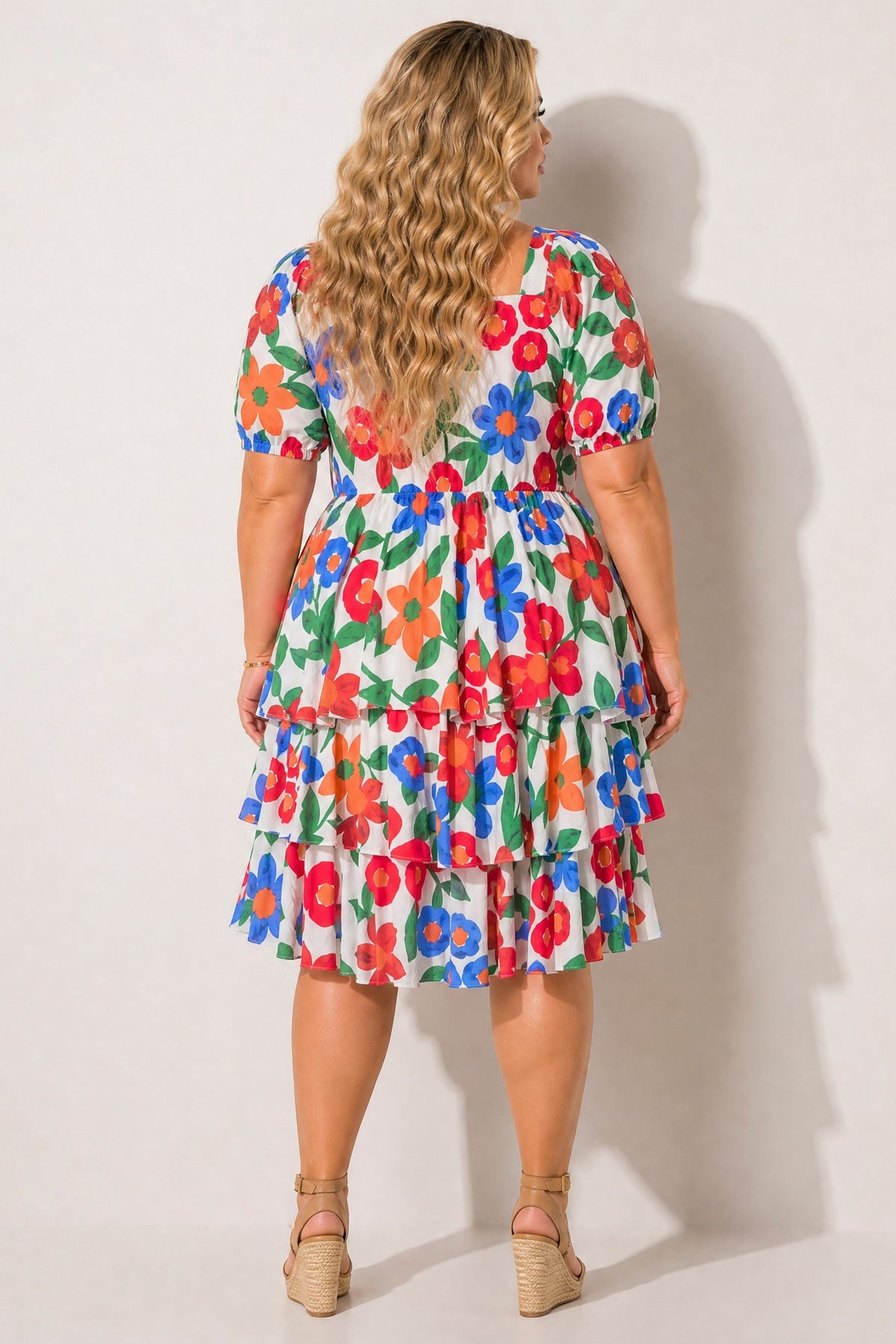 Plus Size Amalia Floral Tiered Dress - Ivory