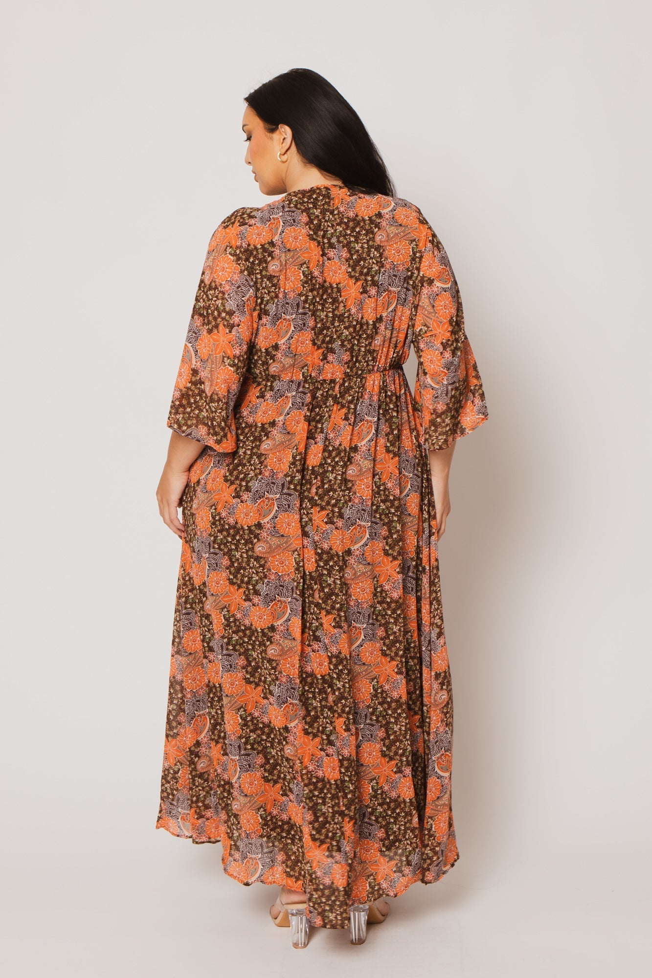 Plus Size Anastasia Bloom Dress - Brown