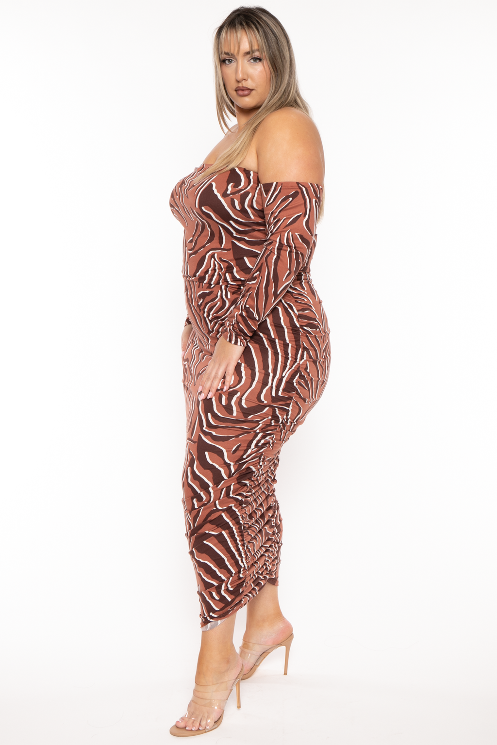 Plus Size Aura Tube Maxi Dress - Brown