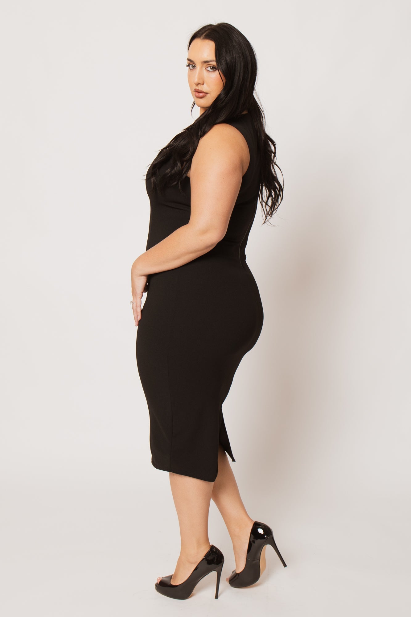 Plus Size Bianca Sculpted Dress - Black