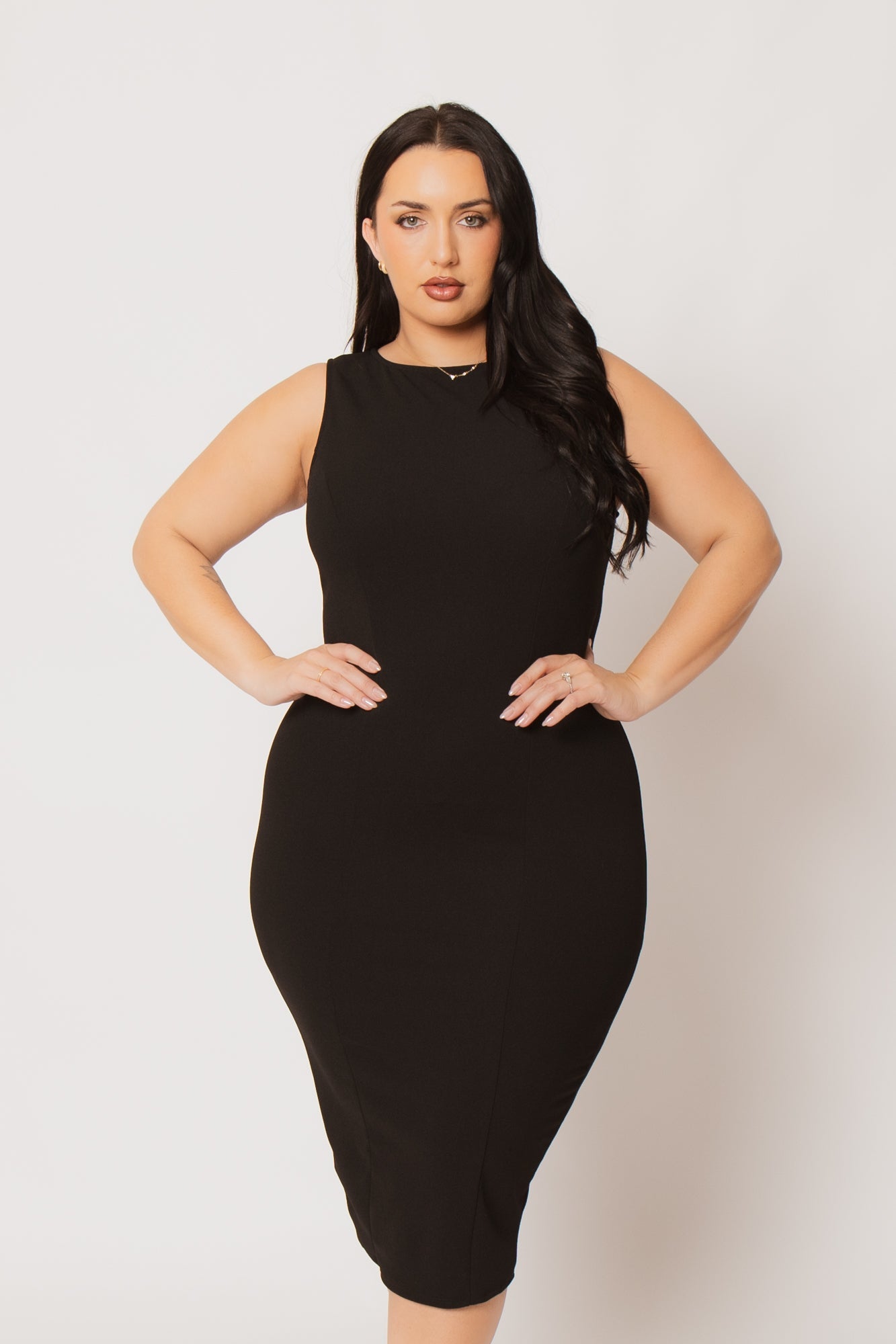 Plus Size Bianca Sculpted Dress - Black