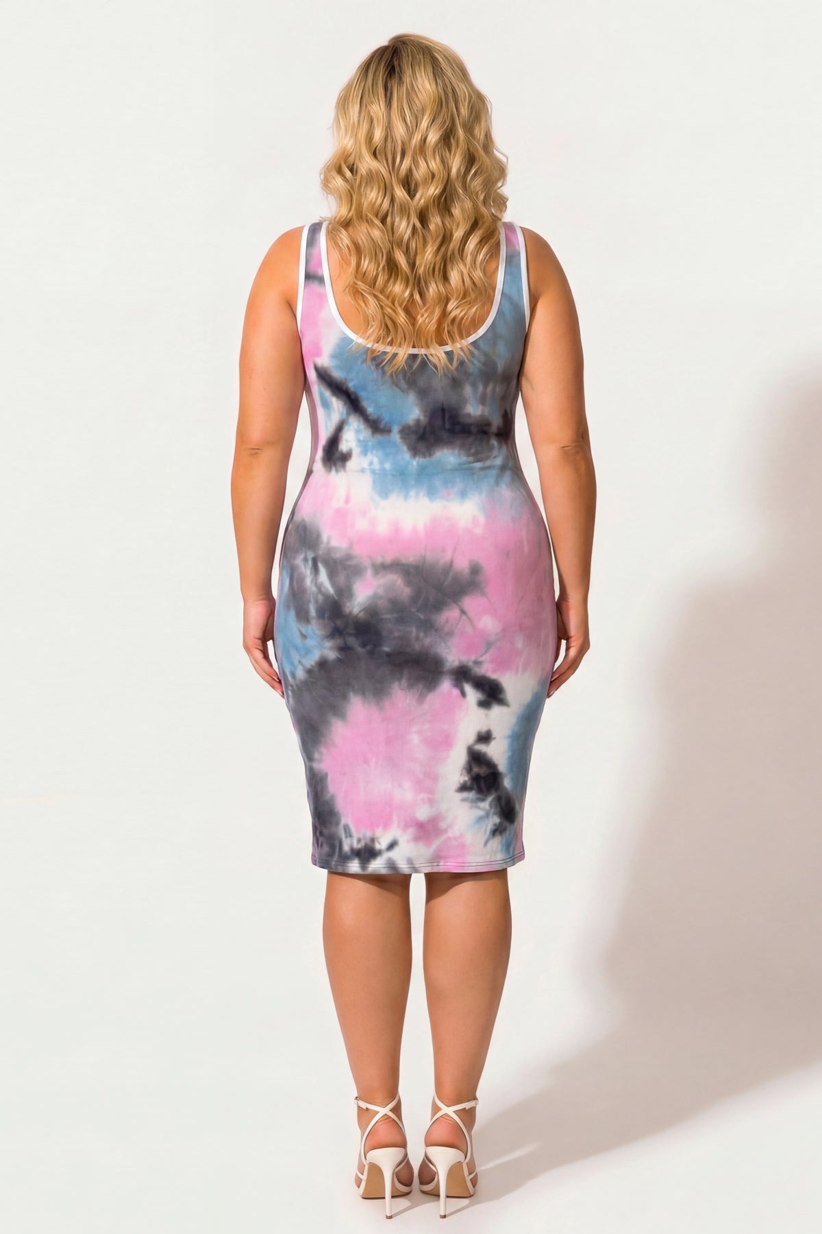 Plus Size Bold Lines Bodycon Dress - Multi