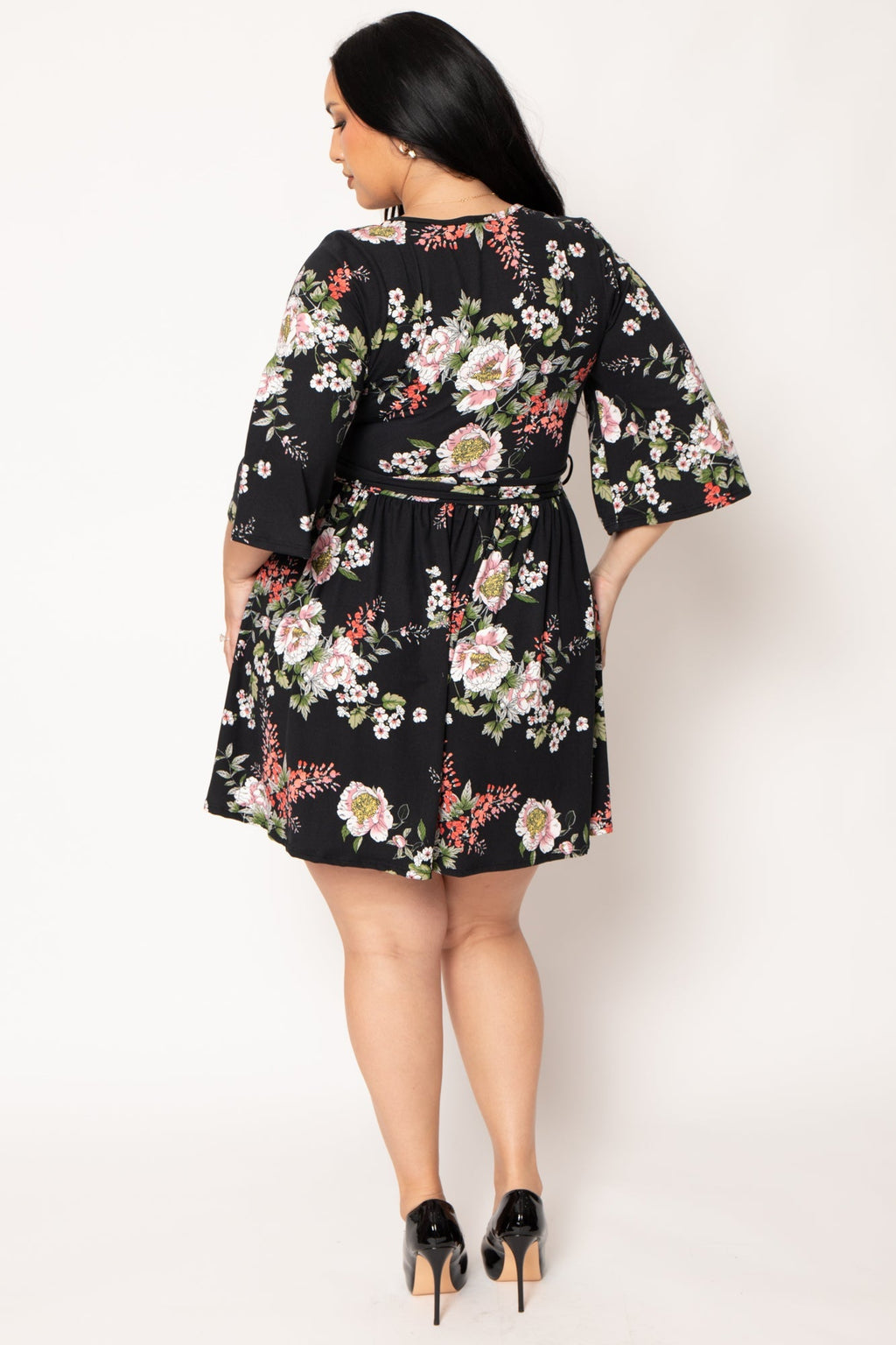 Plus Size Camellia Charm Dress - Black