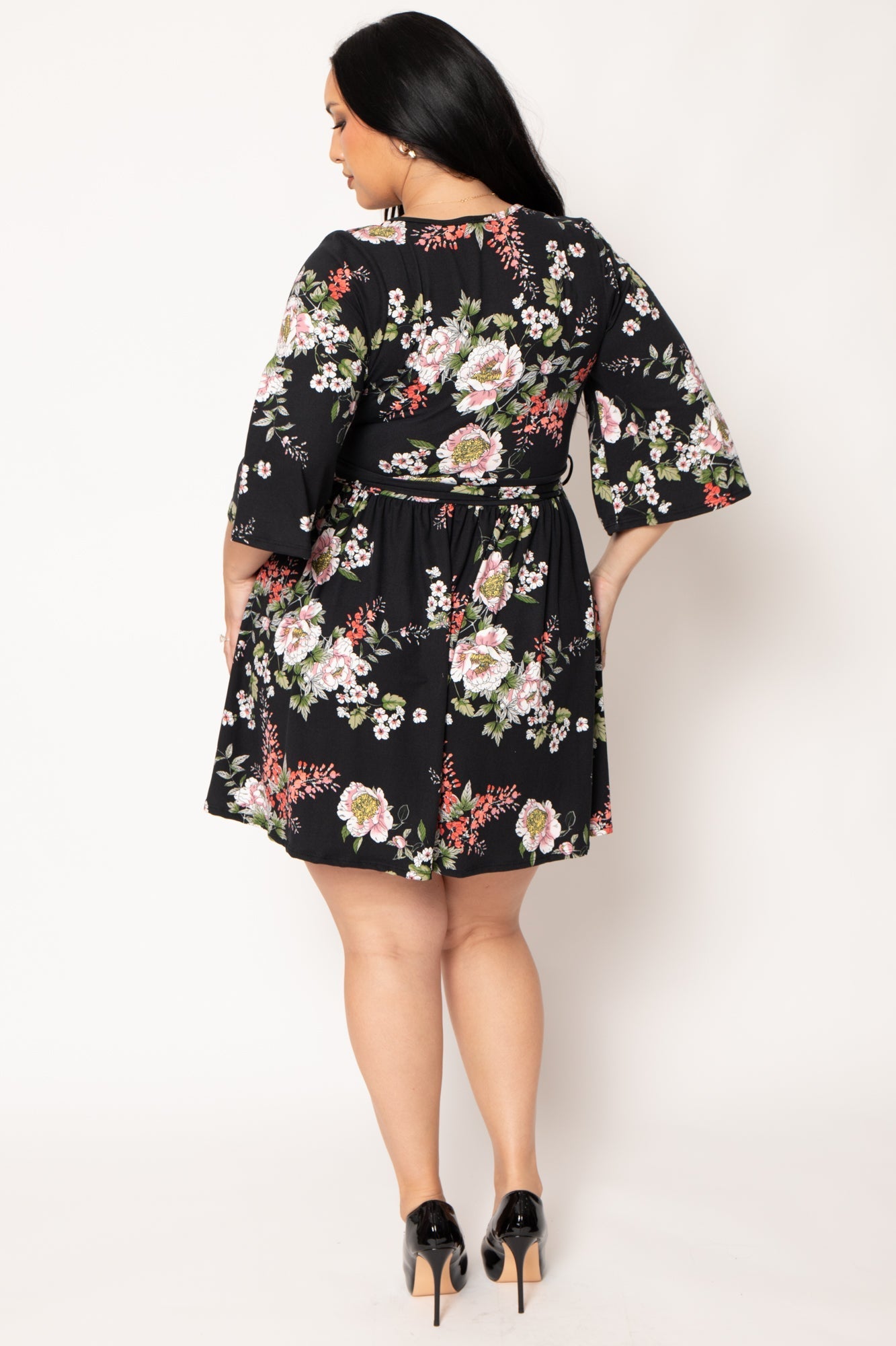 Plus Size Camellia Charm Dress - Black