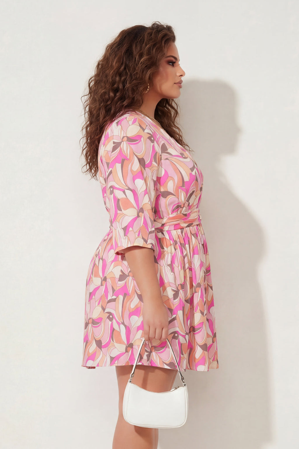 Plus Size Camellia Charm Dress - Pink