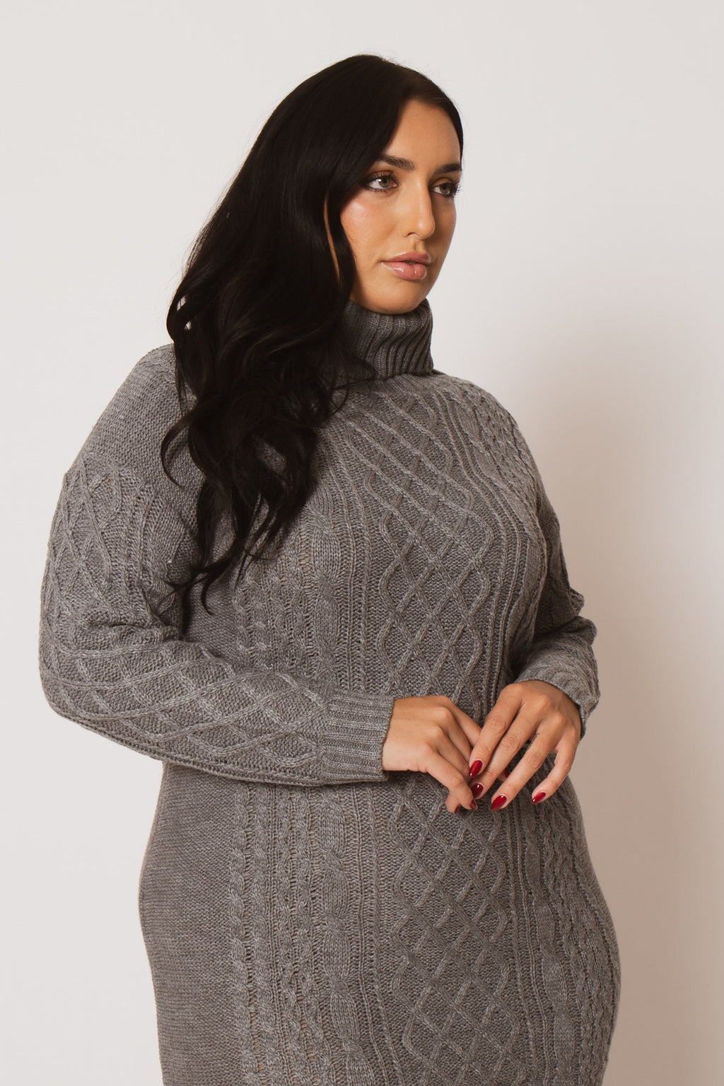 Plus Size Camille Sweater Dress - Grey