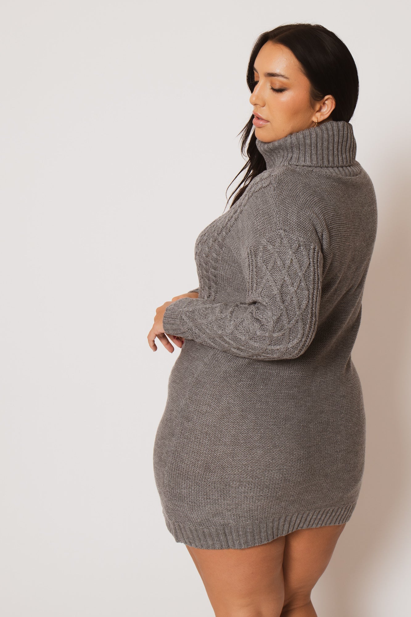 Plus Size Camille Sweater Dress - Grey